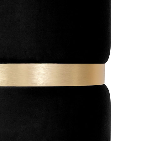 Taburet Ring, inel auriu, stofa neagra H01, rotund, 38 x 38 x 40 cm