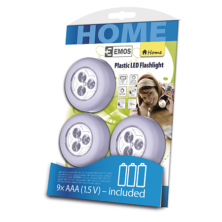 Set 3 buc spot aplicat Emos pentru interior, 3 x LED,  3 x AAA