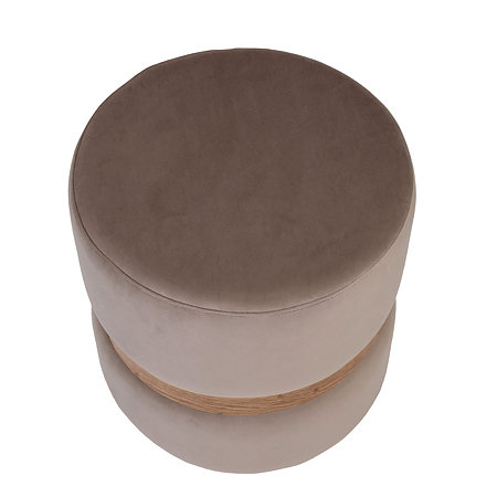 Taburet Ring, inel stejar, stofa gri deschis H34, rotund, 38 x 38 x 40 cm