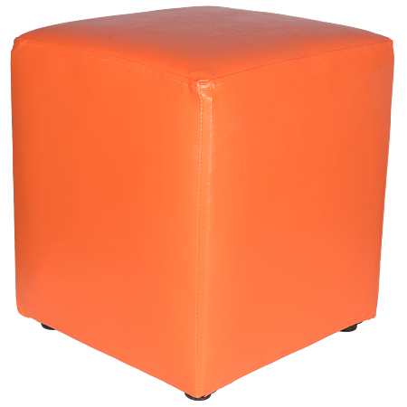 Taburet Cube, tapiterie piele ecologica, orange IP 21895, 45x37x37 cm