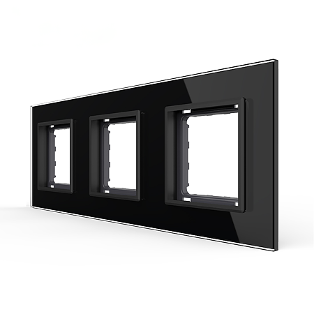Rama priza tripla Livolo VL-P7E/E/E-6B, sticla securizata, alb