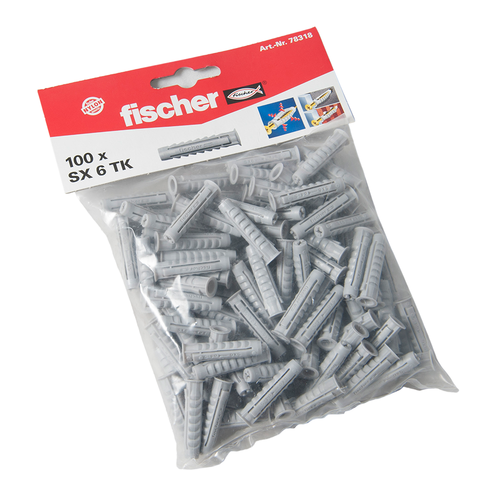 Diblu din nailon, Fischer SX, 6 x 30 mm, 100 buc 100