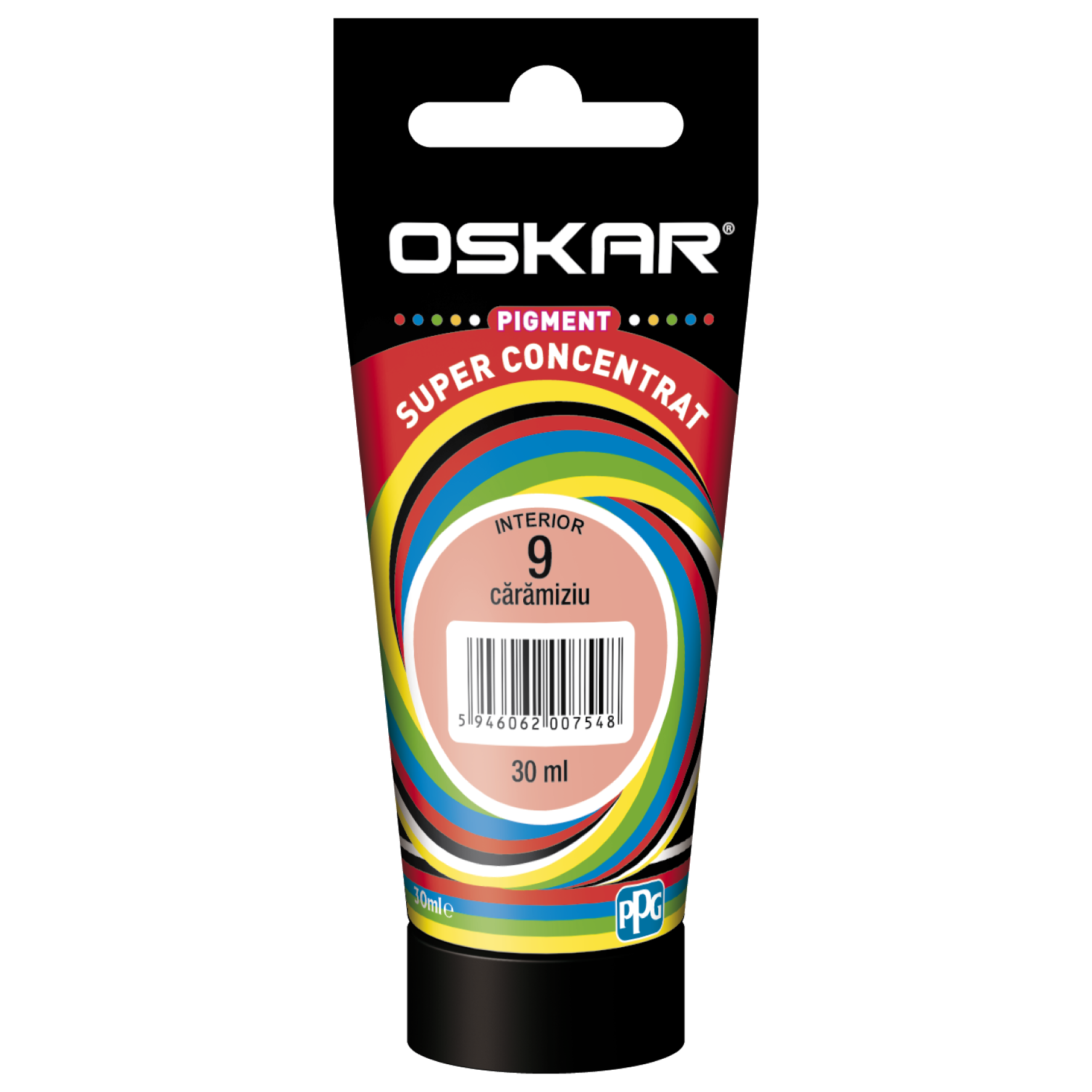 Pigment vopsea lavabila Oskar super concentrat, caramiziu 9, 30 ml caramiziu