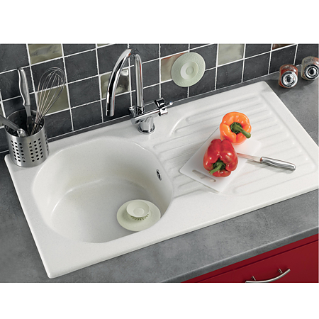 Dop universal din silicon UPPY Wirquin, 2in1 filtru si dop, alb mat, Ø110mm