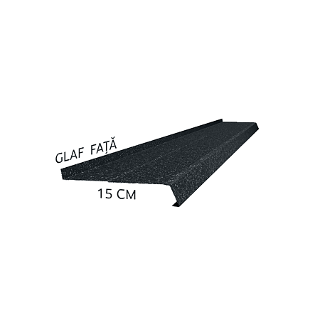 Glaf metalic exterior Caretta Briliant Z150, otel, gri, RAL 7016, 1500 x 150 mm