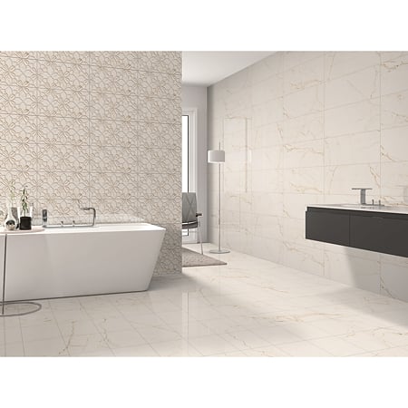 Faianta decorativa Yasmin Beige HL, glazurata, rectificata, bej, lucioasa, 30 x 60 cm