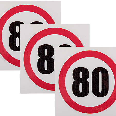 Semn Limitare viteza 80, PVC, 12 x 12 cm