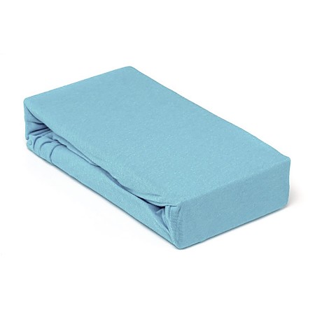 Husa saltea Jersey bleu, cu elastic, bumbac 100%, 160 x 200 cm