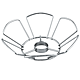 Coloana bar cu accesorii si suport pentru pahare, crom, D 31 cm