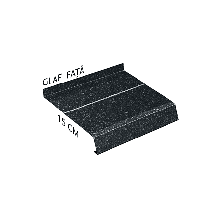 Glaf metalic exterior Caretta Briliant Z150, otel, gri, RAL 7016, 3000 x 150 mm