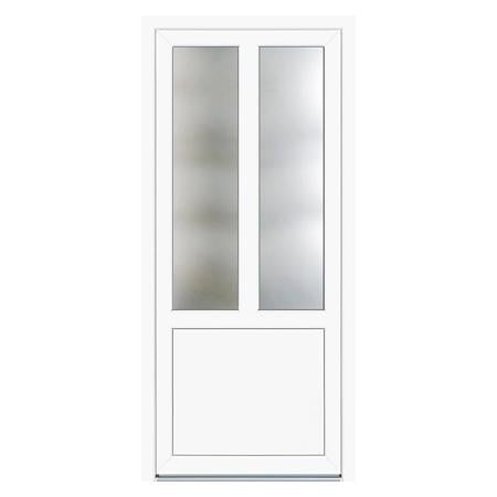 Usa PVC pentru intrare, alb, 86 x 188 cm, 5 camere, stanga