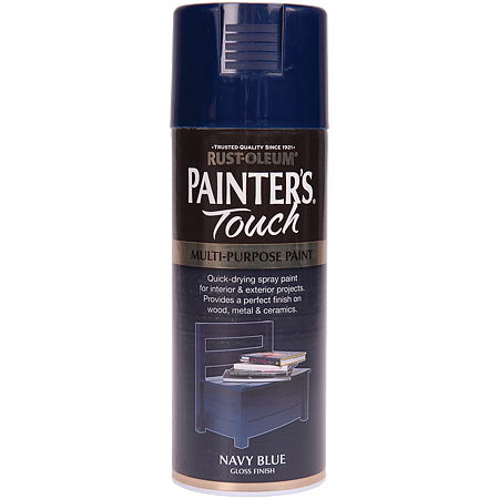 Vopsea spray decorativa Rust-Oleum Painter`s Touchs, albastru marin, lucios, interior/exterior, 400 ml