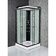 Cabina de dus Sanotechnik Mono Black 2, patrata, sticla 5 mm, Easy-Clean, profile aluminiu negre mate, hidromasaj, 100 x 100 x 215 cm