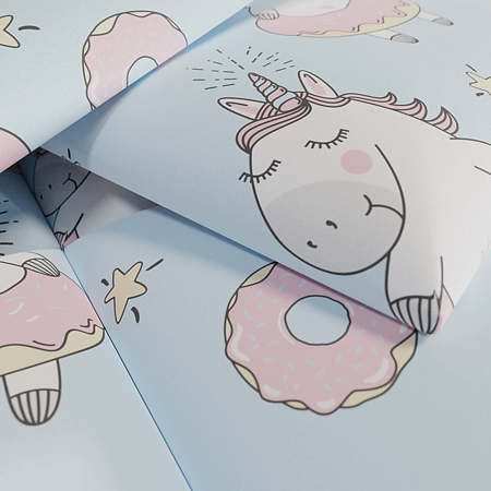 Panou decorativ tapitat, Kids Unicorn, patrat, 300 x 300 x 37 mm