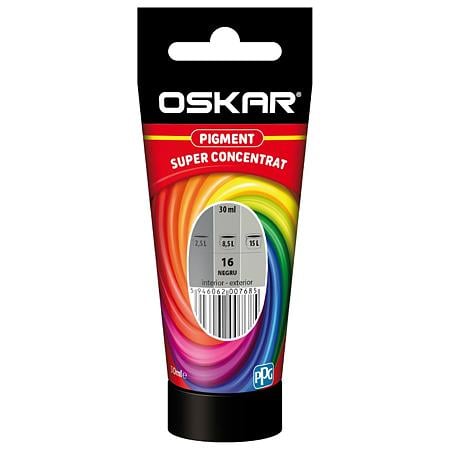 Pigment super concentrat Oskar, interior, pentru vopsea lavabila, negru, 30 ml