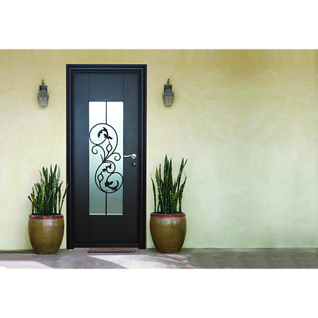 Usa metalica pentru exterior Tracia Dulcineea, deschidere dreapta, culoare RAL 8019, 880 x 2050 mm Usa metalica pentru exterior Tracia Dulcineea, deschidere dreapta, culoare RAL 8019, 880 x 2050 mm