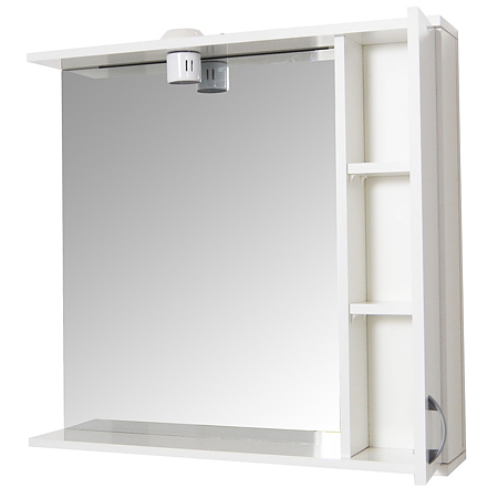 Oglinda de baie cu dulap Profi 75 Badenmob, montaj suspendat, PAL, alb, 75,2 x 14 x 71 cm