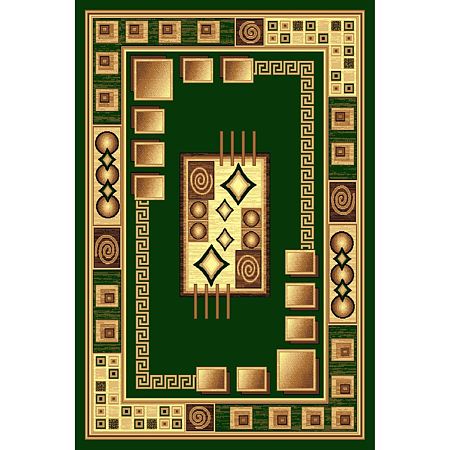 Covor clasic Gold 364/32, polipropilena BCF, verde-bej, 60 x 110 cm