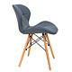 Scaun bucatarie / living Eliza, tapitat, piele ecologica, cadru de lemn, gri, max. 110 Kg., 73 x 47 cm