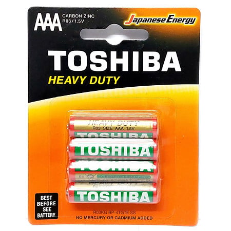 Baterii Toshiba Heavy Duty, carbon zinc, AAA/R3, blister 4 bucati