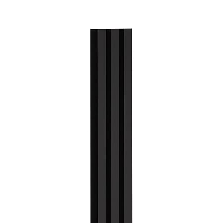 Panou riflaj acustic negru uni, MDF, suport feltru 8 mm, interior, 2600 x 144 x 20 mm