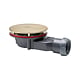 Sifon cadita dus / pardoseala Wirquin SlimPlus extra plat h=40 mm, corp ABS, anti miros, filtru de par, iesire Ø40 mm, debit 34 l/min, auriu mat, 187 x 60 x Ø118 mm