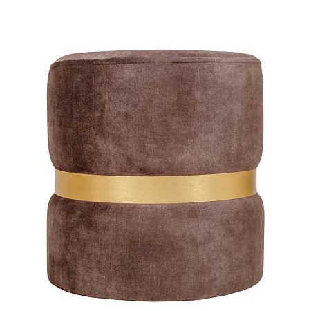 Taburet Ring, inel auriu, stofa maro P05, rotund, 38 x 38 x 40 cm