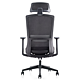 Scaun birou ergonomic negru Depozitul de scaune Osaka-H, tapiterie mesh-textil, rotativ, reglabil pe inaltime, 66 x 64 x 118 - 128 cm