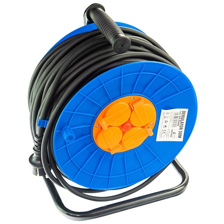 Derulator cablu electric, 4 prize, 3 x 2.5 mmp, contact de protectie, 50 m