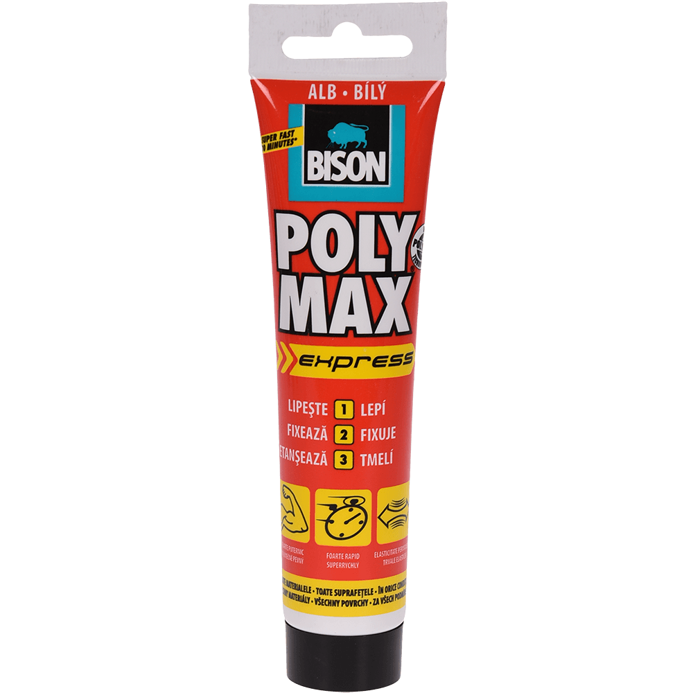 Adeziv si etanseizant Bison Poly Max Original, alb, 165 g