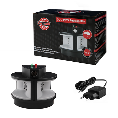 Alarma cu ultrasunete impotriva rozatoarelor Pest Stop Duo Pro Pestrepeller, 9V, 420 g