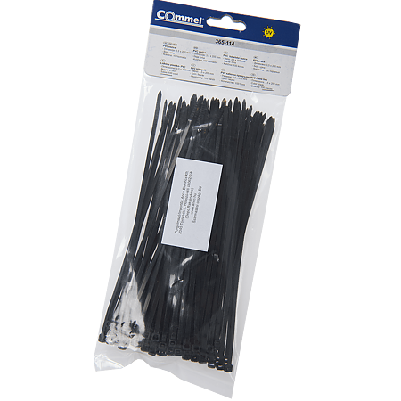 Colier PVC Anco, 3.5 x 200 mm, negru, 100 bucati