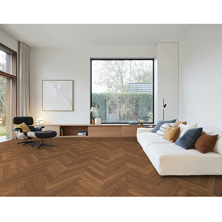 Parchet laminat 8 mm Berry Alloc Chateau + Teak Brown B7811, Herringbone B, clasa de trafic 33, OmniLoc A&B, 504 x 84 mm