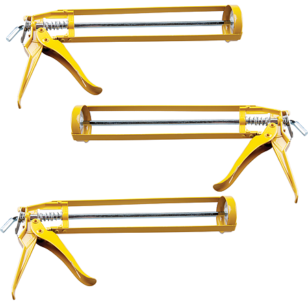 Presa pentru cartus silicon, Evotools, aluminiu, galben, 225 mm