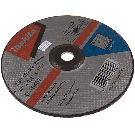 Disc slefuire metal, Makita D-18487, 230 x 22.2 x 6 mm