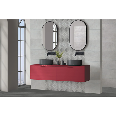 Faianta baie Cesarom Tanum, gri, mat, aspect de ciment, 60 x 30 cm
