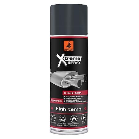 Vopsea spray pentru temperaturi inalte Dragon Xtreme, antracit, 400 ml