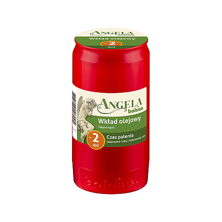 Rezerva candela Bolsius cu ulei Angela, rosu, 4,6 x 9,5 cm, 40 ore 