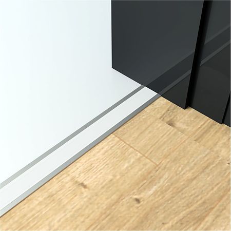 Profil de trecere cu banda LED.822.10.PKR2, fara diferenta de nivel, aluminiu, incorporabil, lucios, 28 x 2700 mm