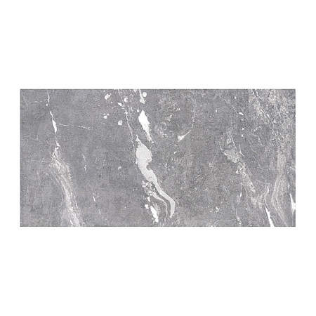 Gresie interior/exterior Cesarom Etna, portelanata, rectificata, gri, mat, decor piatra, clasa aderenta R10, PEI 4, 60 x 30 cm