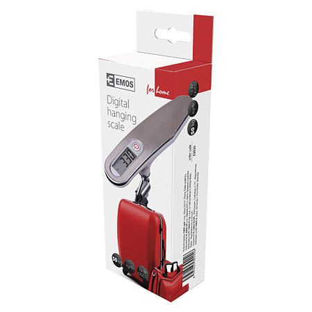 Cantar digital pentru bagaje Emos, 50 kg, gri, 175 × 70 × 45 mm Cantar digital pentru bagaje Emos, 50 kg, gri, 175 × 70 × 45 mm