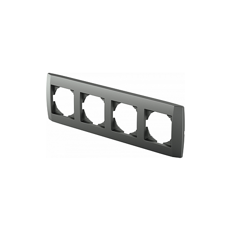 Rama decorativa cvadrupla TEM, Logiq, 4 module, plastic, grafit