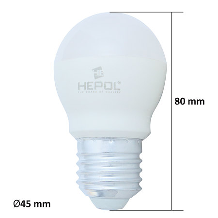 Bec LED Hepol, sferic, E27, 8W, 900 lm, lumina calda 3000K Bec LED Hepol, sferic, E27, 8W, 900 lm, lumina calda 3000K