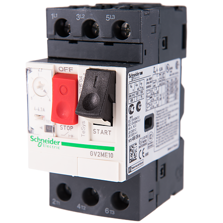 Intrerupator automat motor TeSys GV2, 3P, Schneider GV2ME10AP, 4-6.3A