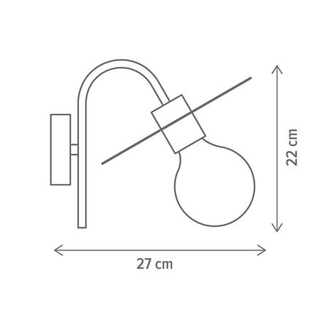 Aplica Dragon AP1, KL101019, 1xE27, alamă satinată, negru
