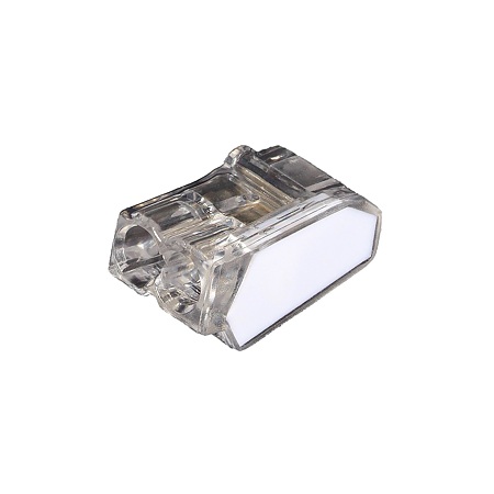 Conector Plug in de trecere Strohm, diametru 2.5 mmp, alb transparent, 2 poli, 10 bucati