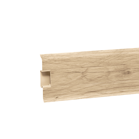 Plinta cu canal cablu pentru parchet Korner Siena 80, PVC, stejar Clasic 822, 2500 x 20 x 80 mm