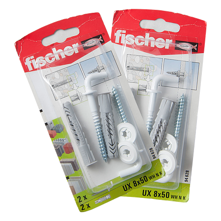 Diblu din nailon cu surub L, Fischer UX, 8 x 50 mm, 5,5 x 70 mm, 2 buc