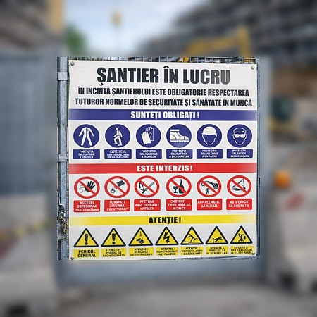 Banner Santier Reguli SSM, PVC, 130 X 160 cm