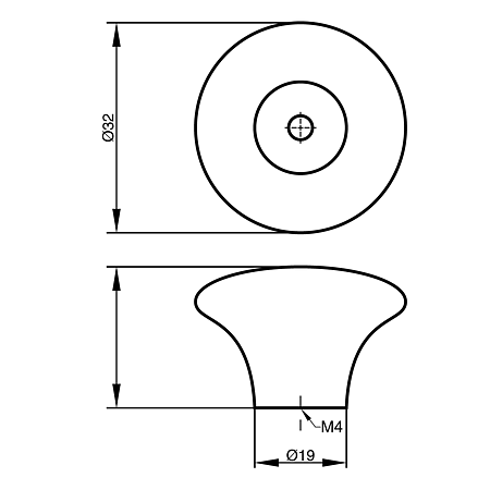 Buton ceramica, Tip2, crem, Ø 32 mm